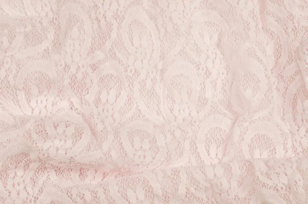 Textúra Szövet Háttér Csipkés Rózsaszín Szövet Csipke Egy Finom Nyitott — Stock Fotó