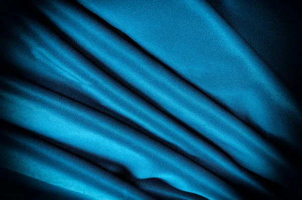 Textúra, háttér. sablon. Selyem szövet kék, kék selyem kendő — Stock Fotó