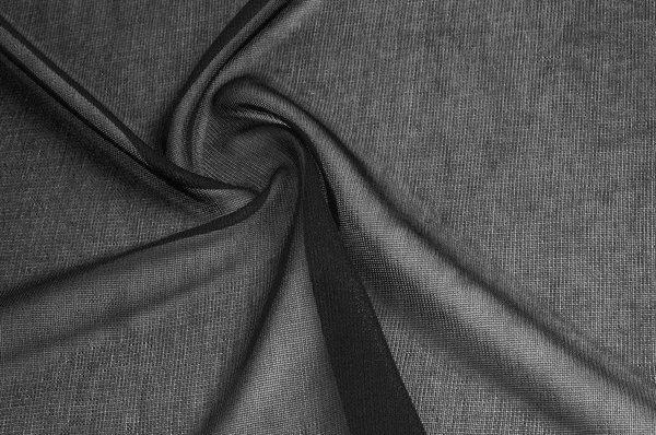 Textuur, achtergrond, patroon. Zwarte transparante stof. Zwarte Me — Stockfoto