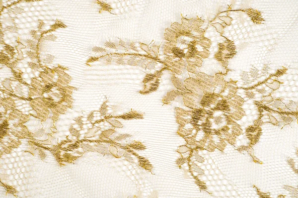 Image Texture Background Decorative Gold Lace Pattern Golden Vintage Lacy — Stock Photo, Image