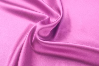 Doku arka planını kumaş. Kırmızı ipek kumaş. Bir d bir parçası