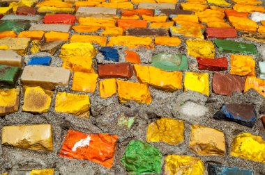 Doku, arka plan, desen. Portre fotoğraf çok renkli mozaik taş. Yapı tasarım dekor. Yüzme Havuzu duvar ve zemin kaplama