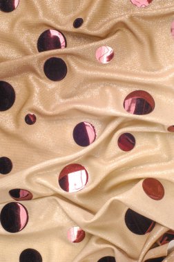 Arka plan doku, çizim. Pembe ayna Pietz Lycra kumaş son parça. 2-şerit lycra elastan gerilme kütlesi. Büyük pembe ayna glitter payetler ile bej arka plan.