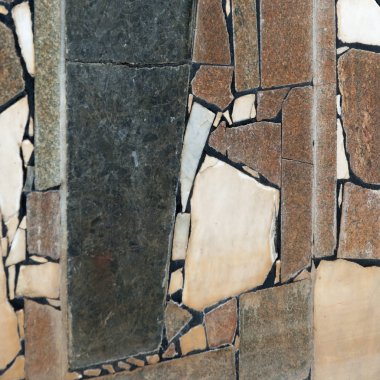 Doku, arka plan, desen. Eski havuzun astar. Granit döşeme mozaiği içinde. Granit Mermer desenli arka plan doku mermer soyut tasarım kapalı doğal açık