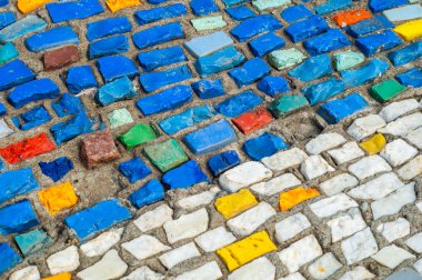 Doku, arka plan, desen. Portre fotoğraf çok renkli mozaik taş. Yapı tasarım dekor. Yüzme Havuzu duvar ve zemin kaplama