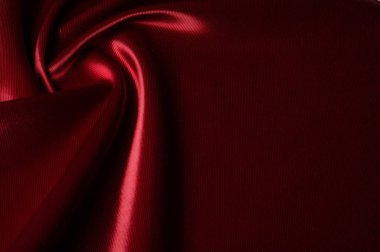 Doku, arka plan, desen. Kırmızı ipek kumaş. Bu saten kumaş 