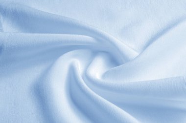 Doku arka plan deseni. Mavi ipek kumaş. Bir Ripple closeup