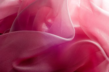 exture, arka plan, desen. İpek kumaş pembe, ince havadar ipek kumaş