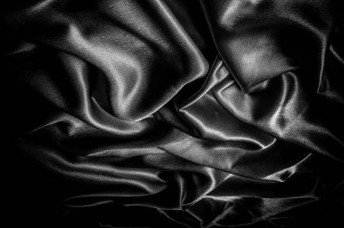 doku, desen. İpek kumaştan mamül kumaş siyah, bu meta