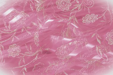Doku, arka plan, desen. Pembe dantel closeup pembe dantel kumaş arka planlar için yararlı. Ekran alışveriş çantası kumaş kumaş, pembe dantel tasarım çanta pembe, Rose Pattern ekranda dokusuna