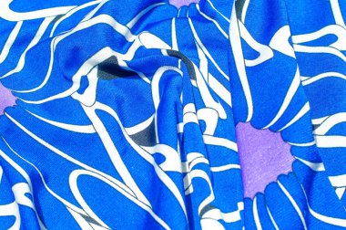 Doku, arka plan, desen. Bayan Mavi ipek elbise modelleri. Soyut bir örnek üzerinde mavi Lila tonları beyaz