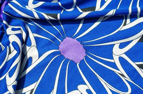 Текстура Фон Рисунок Женское Синее Шелковое Платье Абстрактной Иллюстрации Белые — стоковое фото