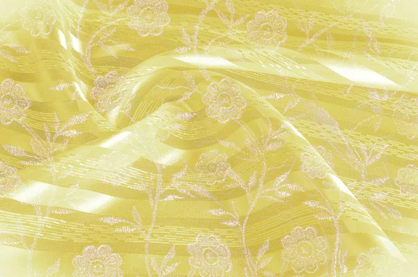 Texture Sfondo Pattern Tessuto Tessuto Tessuto Giallo Sfondo Primo Piano — Foto Stock