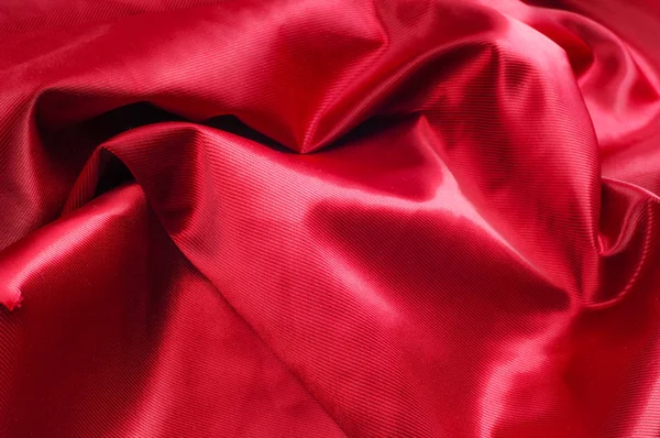Tekstur, latar belakang, pola. Red sutra fabrikasi. Kain satin ini — Stok Foto