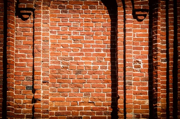 Textuur Achtergrond Patroon Oude Muur Van Baksteen Rode Bakstenen Muur — Stockfoto