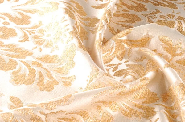 Textura Fundo Padrão Tecido Upholstery Damask Tecido Figurado Reversível Seda — Fotografia de Stock