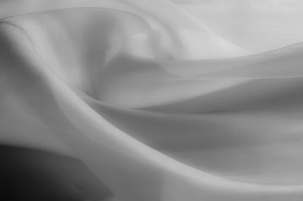 Texture Background Pattern White Silk Transparent Fabric Texture Stretched Tulle — Stock Photo, Image