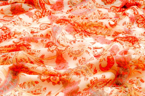 Textur Muster Hintergrund Seidenstoff Paisley Auf Beigem Hintergrund Dieser Wunderschöne — Stockfoto