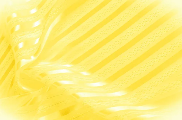 Textura Pozadí Vzor Žluté Hedvábné Tkaniny Světlými Pruhy Nažloutlé Tkáně — Stock fotografie