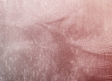Doku, arka plan, desen. Pastel pembe tonları tül. Arka plan pembe kumaş. Yumuşak doku kumaş, pembe pastel tonu. Eski püskü şık tarzı. Arka plan olarak buruşuk tül.