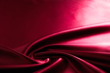Doku, arka plan, desen. Kırmızı ipek kumaş. Bu saten kumaş 