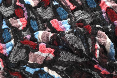 Doku, arka plan, desen. Yumuşak sıcak sıcacık atkı dikiş kumaş artıkları