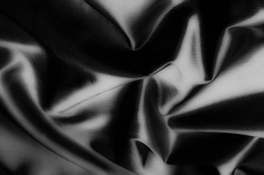 Doku, arka plan, desen. Siyah ipek kumaş. Saf ipek Charme