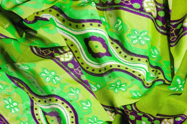 Textura Fondo Tejido Seda Verde Con Patrón Para Una Imagen — Foto de Stock