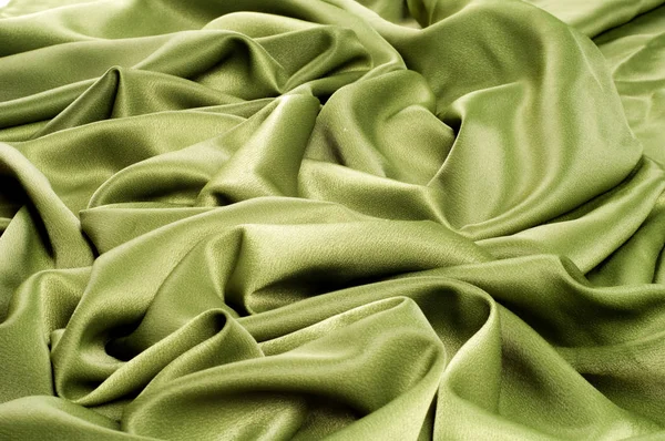 Texture Background Template Cloth Silk Green Crepe Chine Fine Crepe — Stock Photo, Image