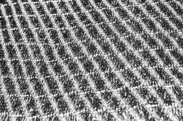写真はぼやけてテクスチャ パターンです 女性のスカーフ ストライプ生地黒絡み合っている白線 — ストック写真