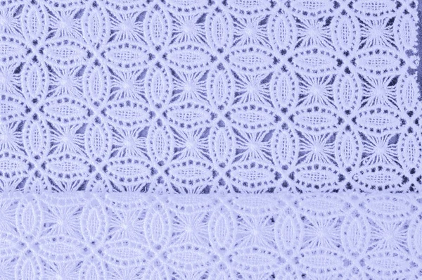 Textura Pozadí Obrazu Dekorativní Krajka Vzorem Modré Pastelové Barvy Krajkové — Stock fotografie