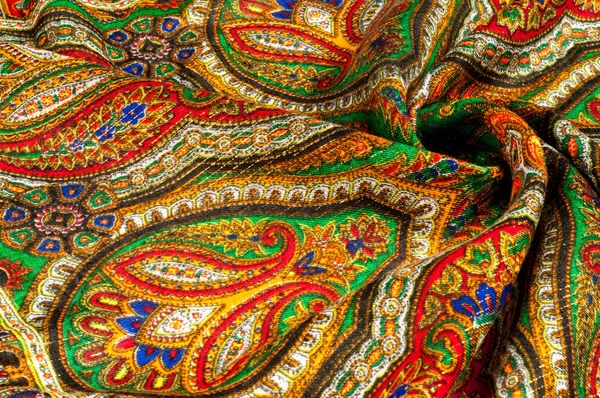 Texture, background, pattern. Woman's headscarf, shawl. Bright c — Stock Photo, Image