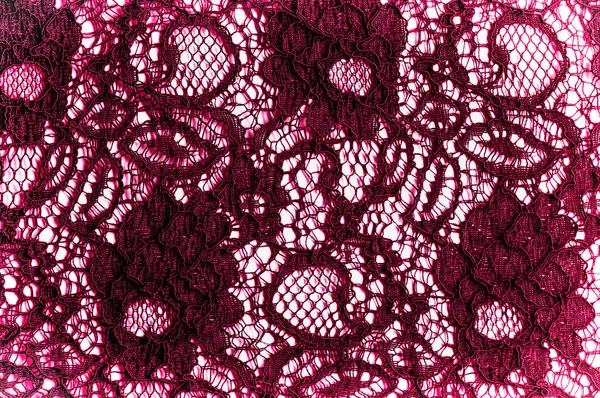 Texture, fond, motif. Tissu dentelle rouge. Contexte de fabr — Photo