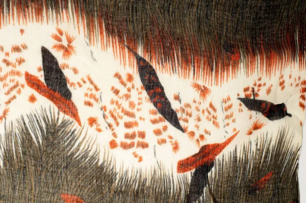Texture Background Pattern Women Woolen Scarf White Red Brown Black — Stock Photo, Image