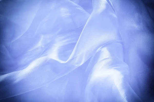 Háttér Textúra Minta Kék Selyem Anyagból Sima Elegáns Kék Selyem — Stock Fotó