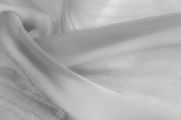 Textura Fondo Patrón Textura Tela Transparente Seda Blanca Este Tul — Foto de Stock