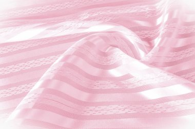 Arka plan doku, desen. Hafif bir şerit ile pembe ipek kumaş. Bir pürüzsüz zarif pembe ipek ya da saten doku arka plan olarak kullanılabilir. Renk rose kuvars pembe pastel tonlu eğilimini