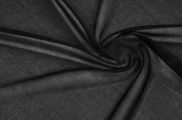 Textura Pozadí Vzor Černý Transparentní Textilie Černá Mesh Fabric Viz — Stock fotografie