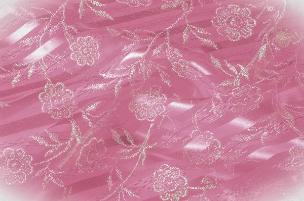 Texture Fond Motif Gros Plan Dentelle Rose Tissu Dentelle Rose — Photo