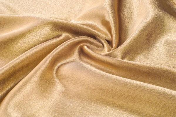Fabric Made Silk Fabric Metal Thread Metallic Sheen Gold Just — Stock Photo, Image