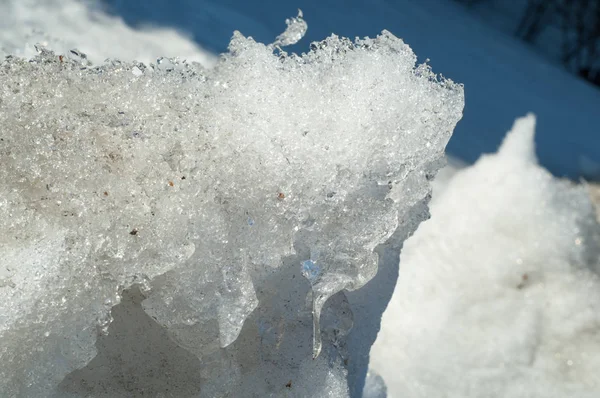 Textur Hintergrund Muster Der Frühlingsschnee Schmilzt Der Beginn Einer Warmen — Stockfoto