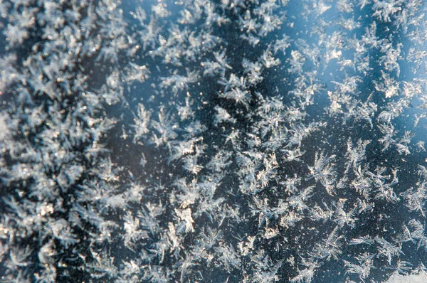 Textura Padrão Fotografia Inverno Imagem Geada Vidro Água Congelada Copo — Fotografia de Stock