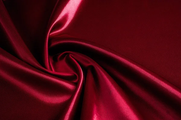 Textur, bakgrund, mönster. Rött siden tyg. Denna satin tyg — Stockfoto