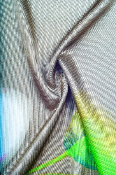 Texture Fond Motif Tissu Soie Couleur Grise Avec Motif Floral — Photo