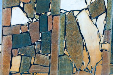 Doku, arka plan, desen. Eski havuzun astar. Granit döşeme mozaiği içinde. Granit Mermer desenli arka plan doku mermer soyut tasarım kapalı doğal açık