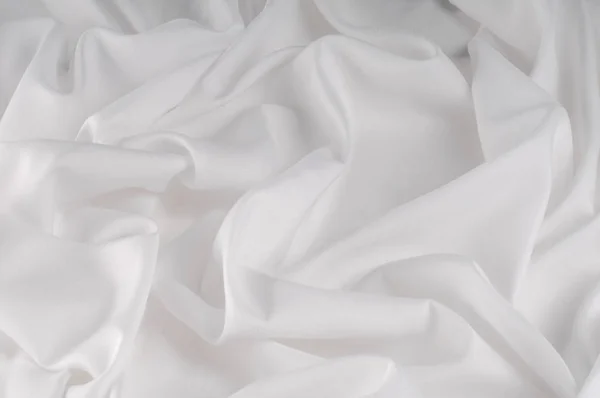 Textura Fundo Tecido Seda Branco Luz Branco Este Pletnik Está — Fotografia de Stock