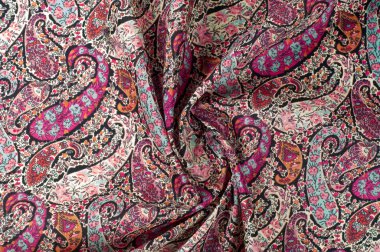 Doku arka plan deseni. Paisley vintage çiçek motifi sorunsuz etnik. Soyut dantel modeli. Taklit bir tekstil fabrikası. Renkli duvar kağıdı el boyaması