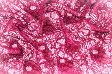 Doku, arka plan, desen. Kumaş kırmızı dantel. Arka planını kesiyor