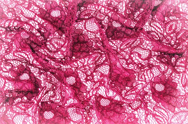 Doku, arka plan, desen. Kumaş kırmızı dantel. Arka planını kesiyor