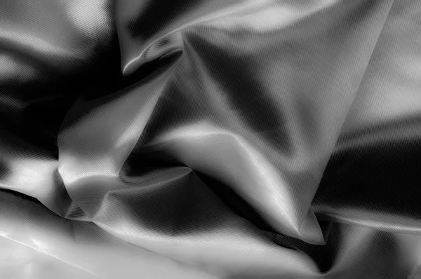 Текстура Фон Рисунок Черный Шелк Производства Чистый Шелк Charmeuse Креп — стоковое фото